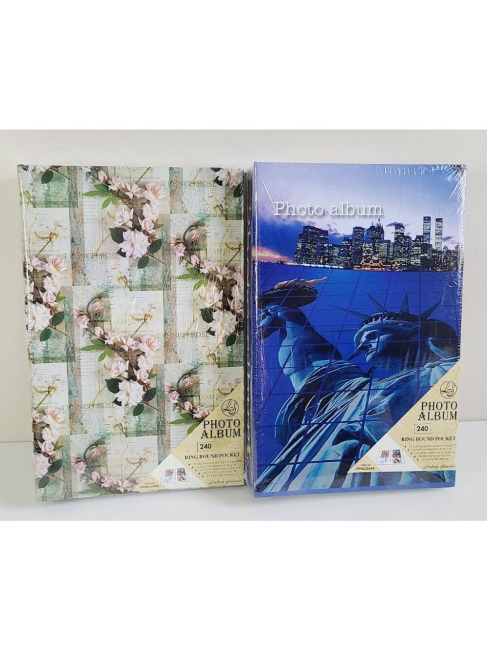 Photo Album Set 580 Photo Capacity Floral & City Scene Ring Bound Books